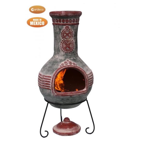 Gardeco Azteca Extra Large Mexican Chimenea In Green And Red | SKU: C8AZ.03 | Barcode: 5031599049762