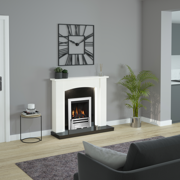 FLARE Somerton 48" Micro Marble Fireplace Surround