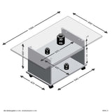 FMD Coffee Table With Castors Artisan Oak And Black | SKU: 436999 | Barcode: 4029494125354