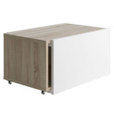 FMD Extendable Coffee Table White And Oak | SKU: 437013 | Barcode: 4029494125996