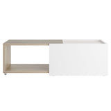 FMD Extendable Coffee Table White And Oak | SKU: 437013 | Barcode: 4029494125996
