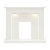 FLARE Emelia 52" White Micro Marble Fireplace Surround With Smartsense Undermantel Lighting