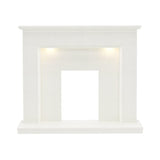 FLARE Madalyn 52" White Micro Marble Fireplace Surround With Smartsense Undermantel Lighting