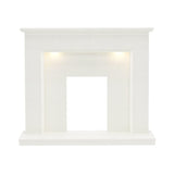 FLARE Madalyn 52" White Micro Marble Fireplace Surround With Smartsense Undermantel Lighting