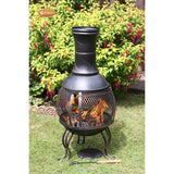 Gardeco Medium Cordoba Steel Chiminea In Bronze With Fuel Inside In A Sunny Garden Setting | SKU: CORDOBA89-BR | Barcode: 5031599045207 