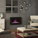 FLARE Azonto 35" Wall Mounted Electric Fire With Pebble Bed In A Room Setting