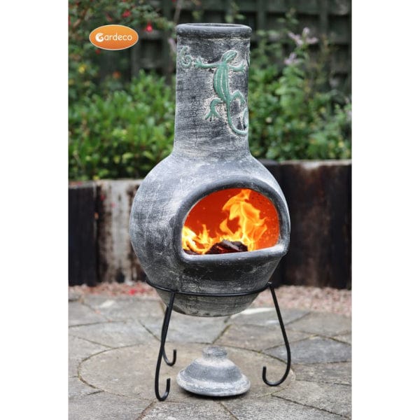Gardeco Large Grey Iguana Mexican Chiminea | SKU: C21IGUA.73 | Barcode: 5031599051345
