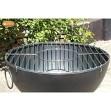 Gardeco Casa Black Steel Fire Bowl With BBQ Grill, 70cm Diameter | SKU: CASA-70 | Barcode: 5031599047348