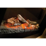 Realistic Glowing Log Bed Of FLARE Avella 34" Inset Wall Mounted Electric Fire