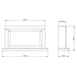 Dimensions Of FLARE 43" Elyce Wall Mounted Electric Fire