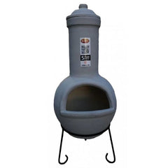 Gardeco Sempra Large Glazed Light Grey Chimalin AFC Chiminea | SKU: AFC-C21.78 | Barcode: 5031599051697