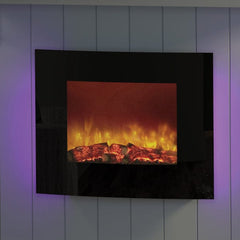 FLARE Quattro 25" Curved Wall Mounted Electric Fire With Purple Back Lighting