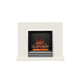 FLARE Colby 38" Timber Electric Fireplace In Soft White Finish With Integrated Widescreen Electric Fire In Chrome