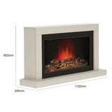 Dimensions Of FLARE 43" Elyce Wall Mounted Electric Fire