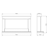 FLARE Hansford Grande 52” Electric Fireplace - Dimensions