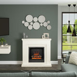 FLARE 46" Stanton Electric Fireplace In Soft White Finish With Integrated Widescreen Black Nickel Fire Pictured In A Room Setting