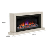 Dimensions Of FLARE Elyce Grande 55" Wall Mounted Electric Fire