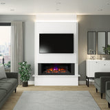 FLARE Oxton Chimney Breast 63" Electric Fireplace In A Room Setting With TV Above