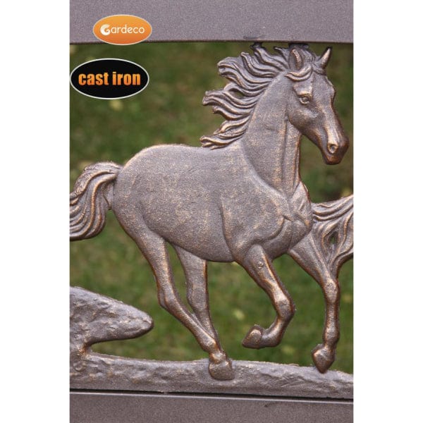 Gardeco Steel Framed Cast Iron Bench With Horses | SKU: BENCH-HORSES | Barcode: 5031599039435