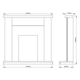 Dimensions / Drawings Of FLARE 42" Ravensdale Timber Electric Stove Suite