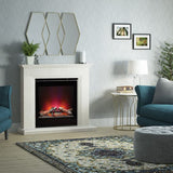 FLARE Lorento 47" Manila Micro Marble Electric Fire Suite In A Room Setting