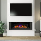 FLARE Oxton Chimney Breast 63" Electric Fireplace In A Room Setting With TV Above