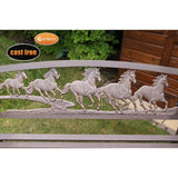 Gardeco Steel Framed Cast Iron Bench With Horses | SKU: BENCH-HORSES | Barcode: 5031599039435