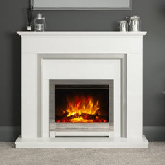 FLARE Beam Edge 22" Inset Electric Fire In Chrome Finish In A Room Setting