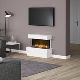 FLARE Avant 36" Floor Standing 3 Sided Electric Fireplace Suite In A Room Setting