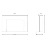 Drawing Of FLARE Hansford 46” Electric Fireplace