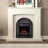 FLARE Abbey 16" Inset Electric Fire Demonstrated With A White Fireplace Surround