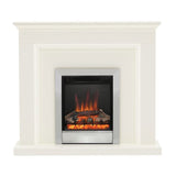 FLARE Westcroft 48" Timber Electric Fireplace With Integrated FLARE Athena 18" Inset Electric Fire In Chrome