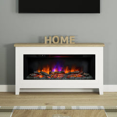 FLARE Poulton 50" Electric Fireplace Console Unit In A Room Setting