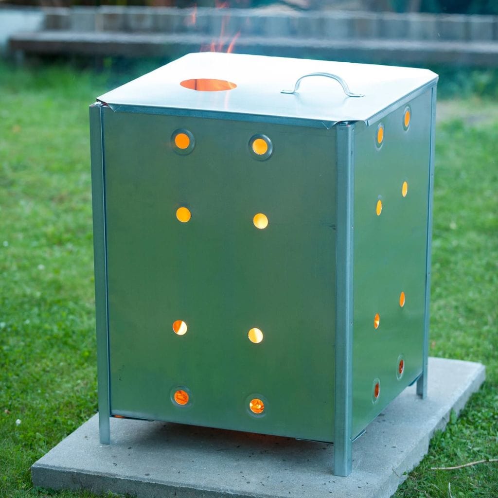Nature Galvanised Steel Square Garden Incinerator | SKU: 407108 | UPC: 8711338704639