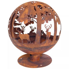Esschert Design Rust Firepit With Laser Cut Woodland Scene | SKU: 411462 | UPC: 8714982121951