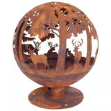 Esschert Design Rust Firepit With Laser Cut Woodland Scene | SKU: 411462 | UPC: 8714982121951