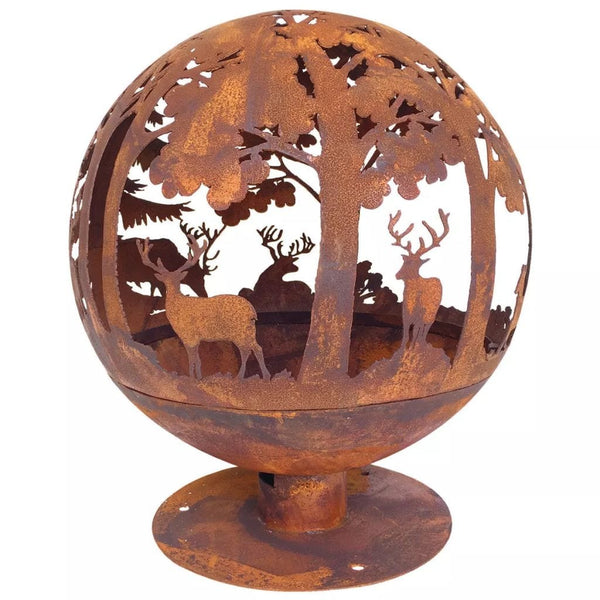 Esschert Design Rust Firepit With Laser Cut Woodland Scene | SKU: 411462 | UPC: 8714982121951