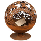 Esschert Design Rust Firepit With Laser Cut Flowers | SKU: 421281 | UPC: 8714982141096