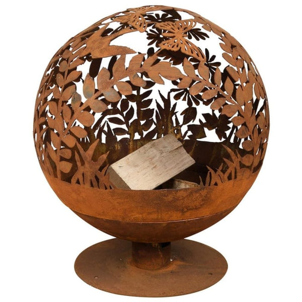 Esschert Design Rust Firepit With Laser Cut Flowers | SKU: 421281 | UPC: 8714982141096