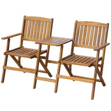 vidaXL Folding Garden Bench With Tea Table 140 cm Solid Acacia Wood | SKU: 42654 | Barcode: 8718475502593