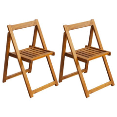 vidaXL Folding Garden Chairs 2 pcs Solid Acacia Wood | SKU: 42660 | Barcode: 8718475502654