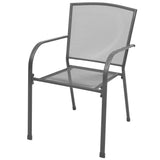 vidaXL Stackable Garden Chairs 2 pcs Steel Grey | SKU: 42705 | Barcode: 8718475503101