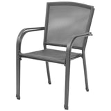 vidaXL Stackable Garden Chairs 2 pcs Steel Grey | SKU: 42705 | Barcode: 8718475503101