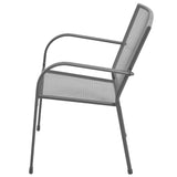 vidaXL Stackable Garden Chairs 2 pcs Steel Grey | SKU: 42705 | Barcode: 8718475503101