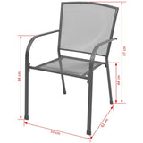 vidaXL Stackable Garden Chairs 2 pcs Steel Grey | SKU: 42705 | Barcode: 8718475503101