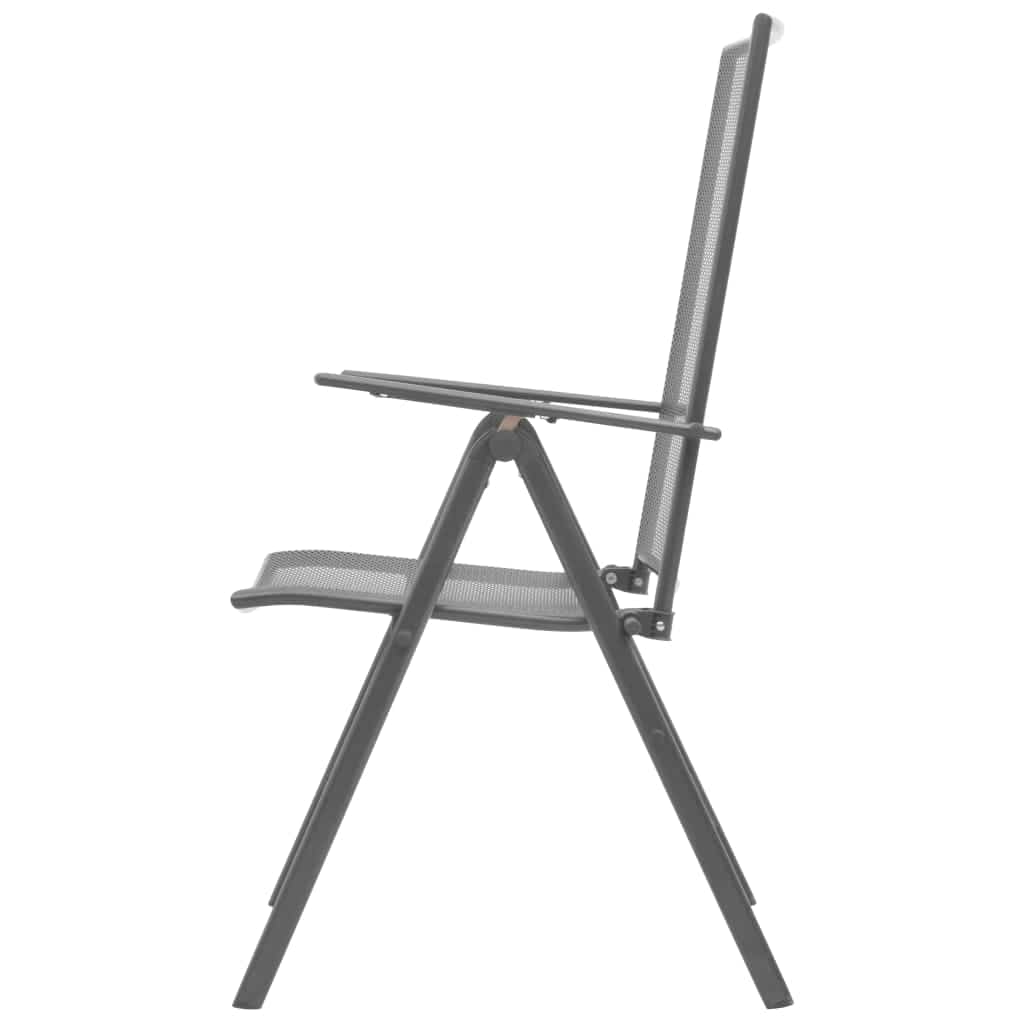 vidaXL Stackable Garden Chairs 2 pcs Steel Grey | SKU: 42716 | Barcode: 8718475503217