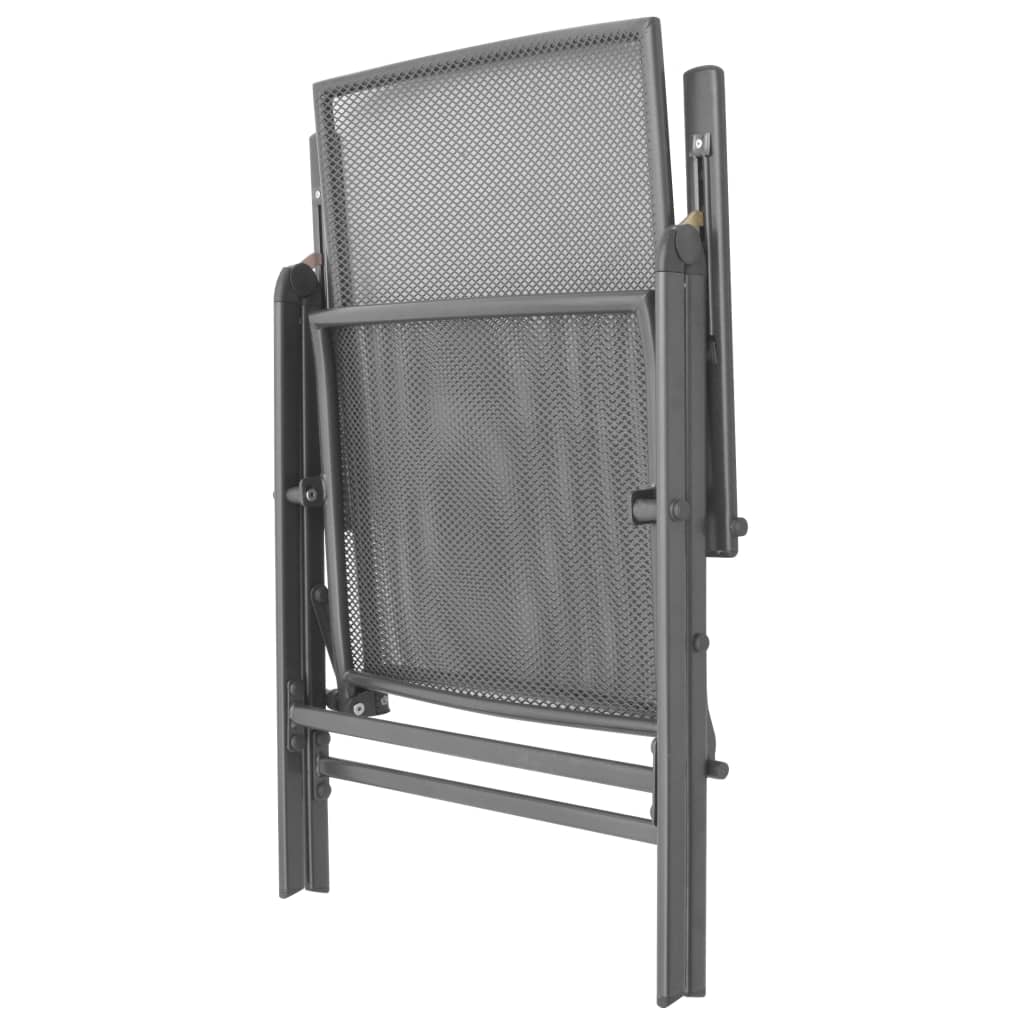 vidaXL Stackable Garden Chairs 2 pcs Steel Grey | SKU: 42716 | Barcode: 8718475503217