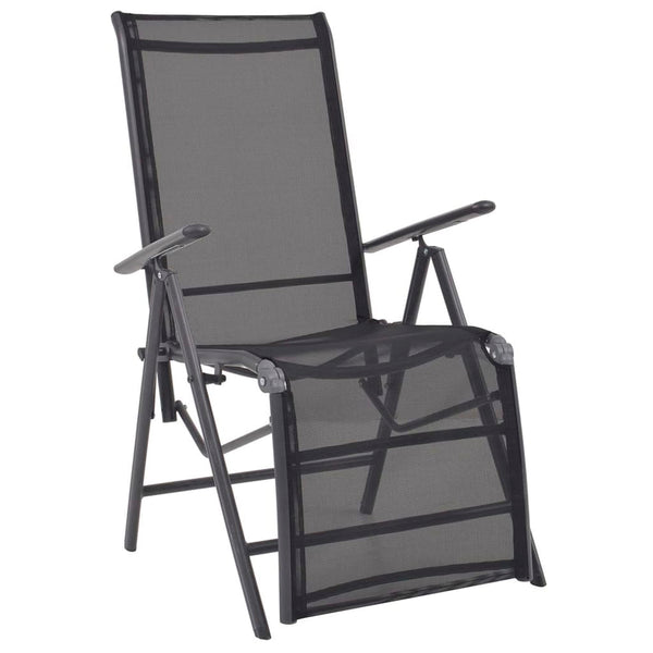 vidaXL Reclining Deck Chair Aluminium And Textilene Black | SKU: 42766 | Barcode: 8718475503712