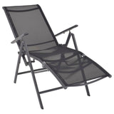 vidaXL Reclining Deck Chair Aluminium And Textilene Black | SKU: 42766 | Barcode: 8718475503712