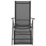 vidaXL Reclining Deck Chair Aluminium And Textilene Black | SKU: 42766 | Barcode: 8718475503712